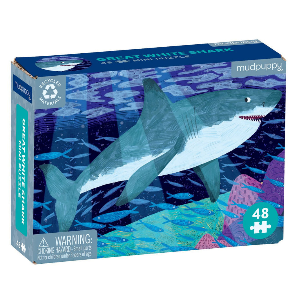 Mudpuppy - Great White Shark 48 Piece Mini Puzzle - The Puzzle Nerds