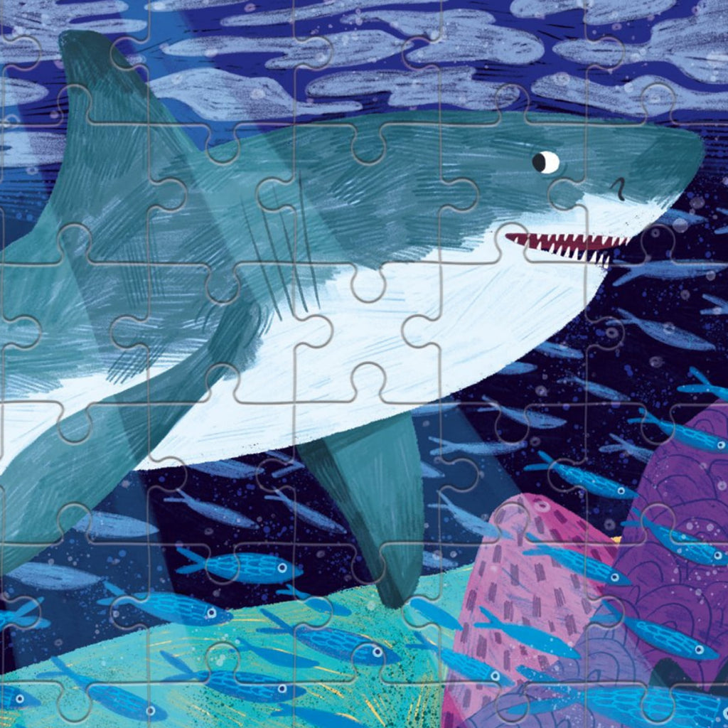 Mudpuppy - Great White Shark 48 Piece Mini Puzzle - The Puzzle Nerds