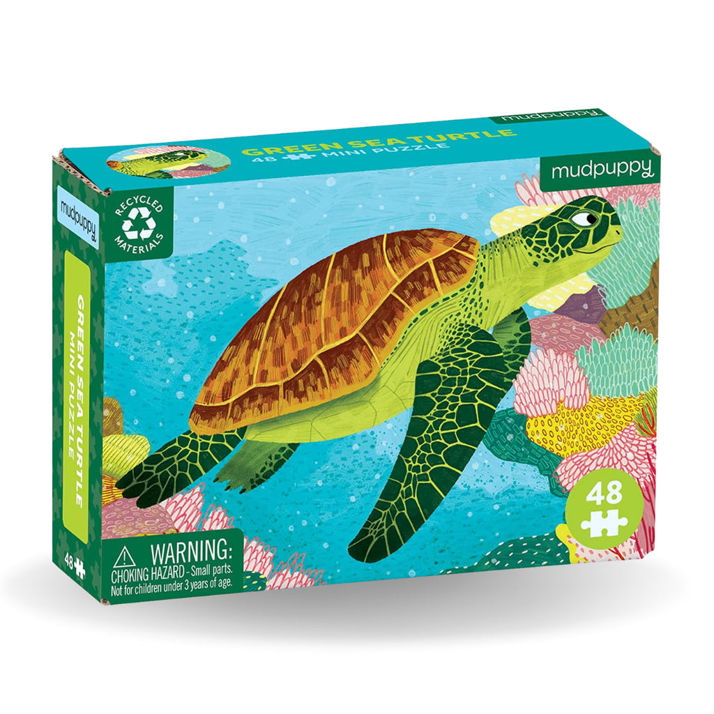 Mudpuppy - Green Sea Turtle 48 Piece Mini Puzzle - The Puzzle Nerds 
