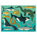 Mudpuppy - Products Land & Sea Predators 100 Piece Double-Sided Puzzle - The Puzzle Nerds