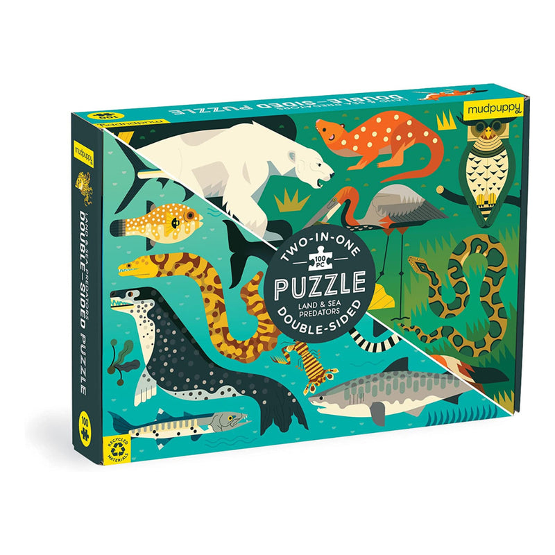 Land & Sea Predators 100 Piece Double-Sided Puzzle – The Puzzle Nerds