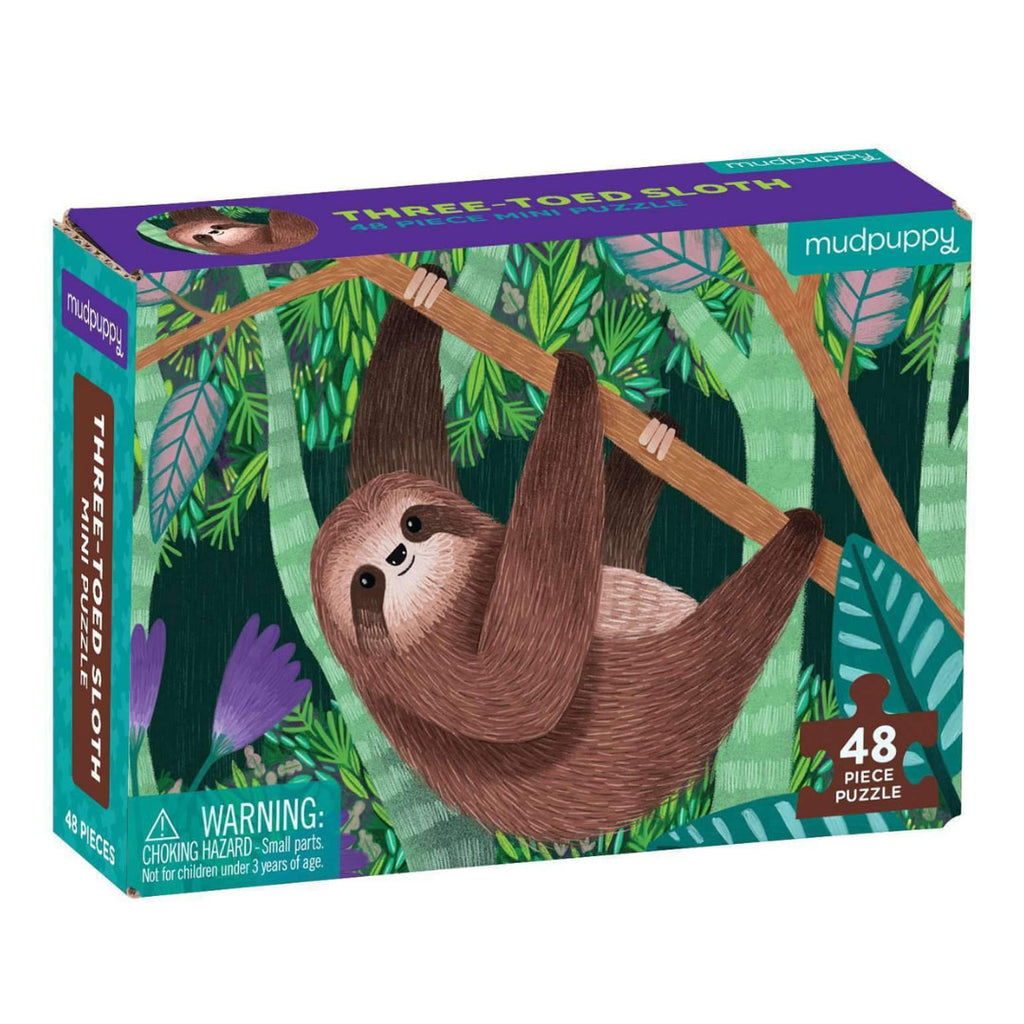 Mudpuppy - Three-Toed Sloth 48 Piece Mini Puzzle - The Puzzle Nerds