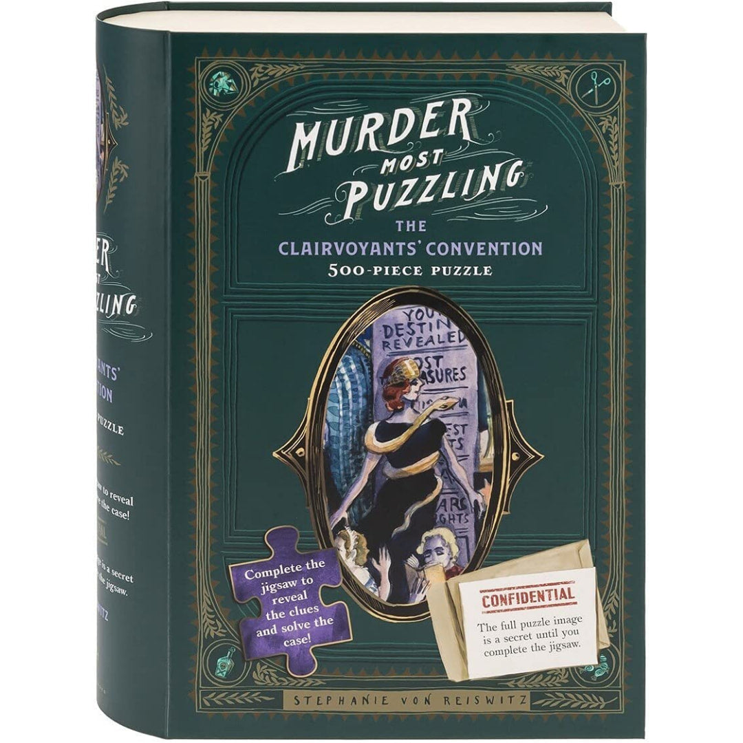 Murder Most Puzzling: The Clairvoyants' Convention 500 Piece Puzzle - The Puzzle Nerds