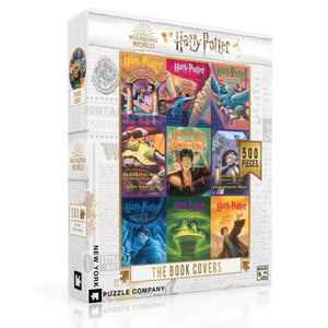 New York Puzzle Company - Harry Potter Book Cover Collage 500 Piece Puzzle  - The Puzzle Nerds