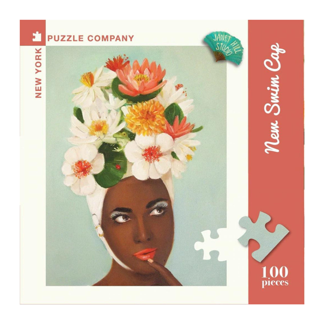 New York Puzzle Company - New Swim Cap Mini 100 Piece Puzzle - The Puzzle Nerds