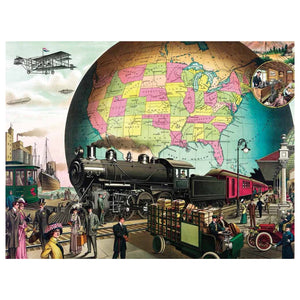 New York Puzzle Company  - Trains Across America 1500 Piece Puzzle - The Puzzle Nerds