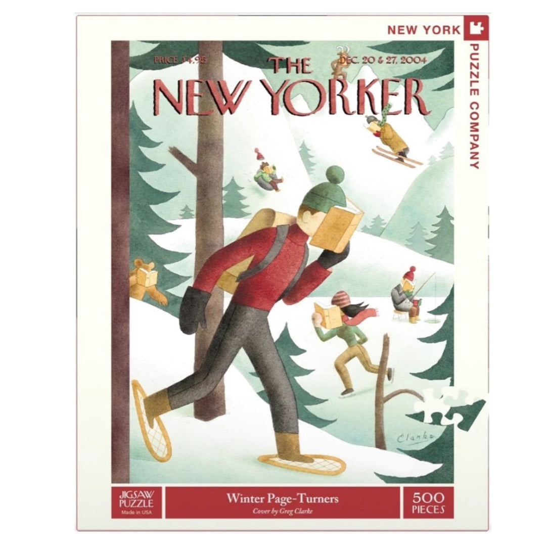 New York Puzzle Company - Winter Page-Turners 500 Piece Puzzle - The Puzzle Nerds 