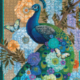 Pomegranate - Floral Peacock By David Galchutt 1000 Piece Puzzle - The Puzzle Nerds