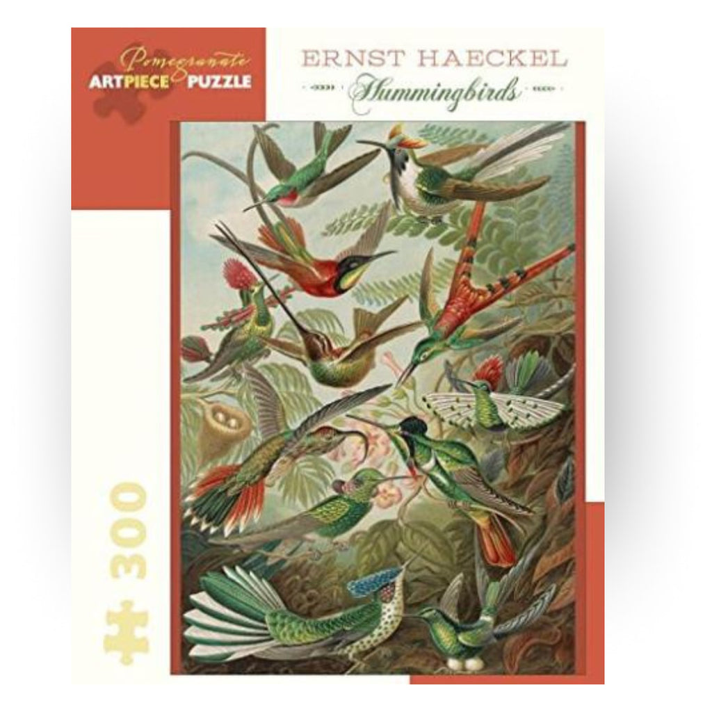 Pomegranate - Hummingbirds by Ernst Haeckel 300 Piece Puzzle - The Puzzle Nerds 