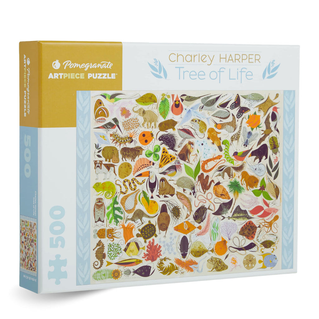 Pomegranate - Tree Of Life by Charley Harper 500 Piece Puzzle - The Puzzle Nerds 