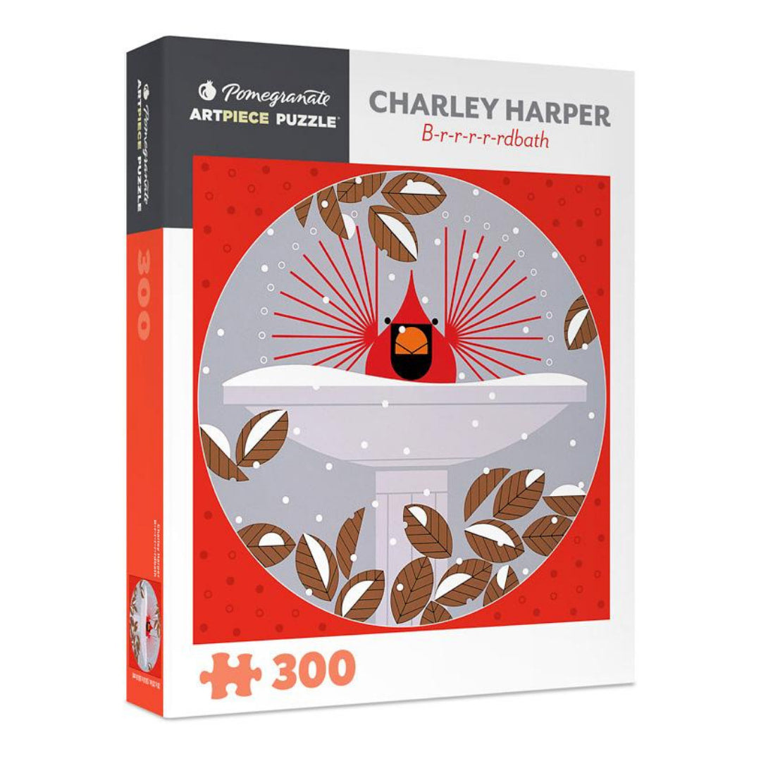 Puzzledly - Brrrrrdbath by Charley Harper 300 Piece Puzzle - The Puzzle Nerds
