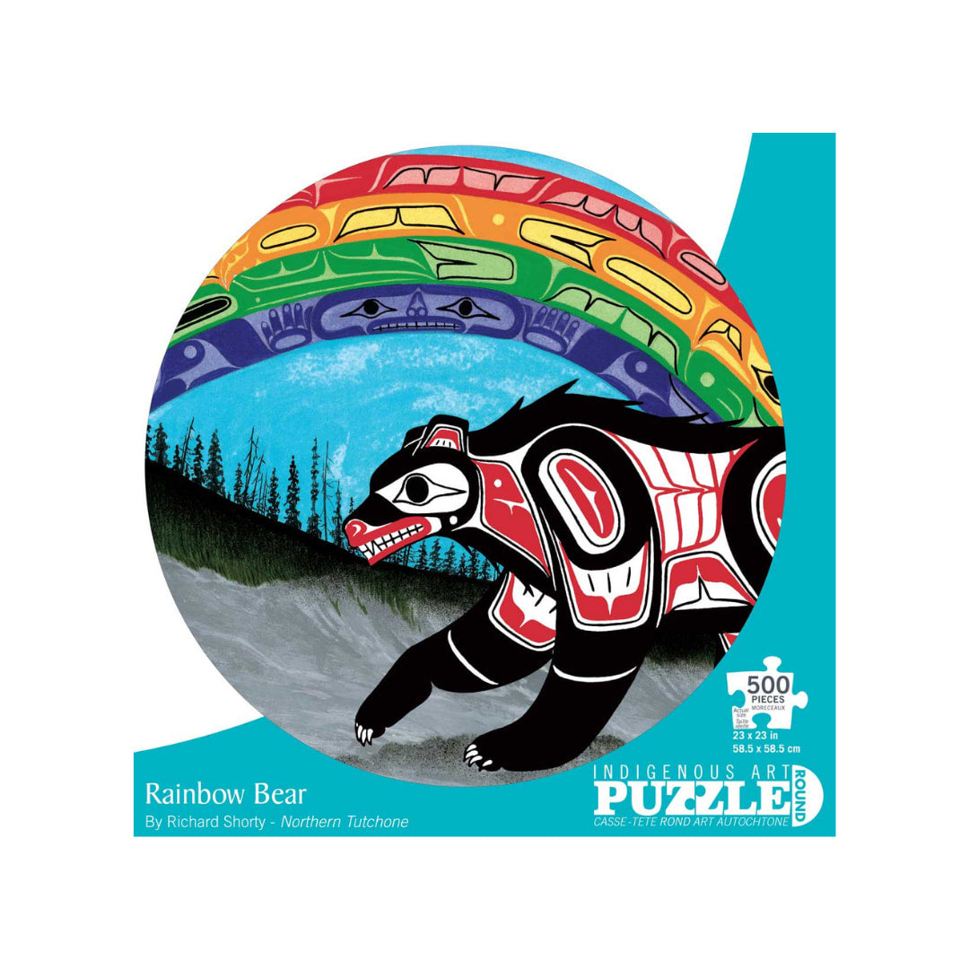Rainbow Bear 500 Piece Round Puzzle - The Puzzle Nerds