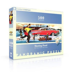 Skating Pond 500 Piece Panoramic Puzzle - The Puzzle Nerds