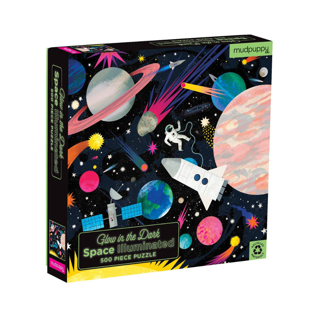 Space Illuminated 500 Piece Glow In The Dark Family Puzzle