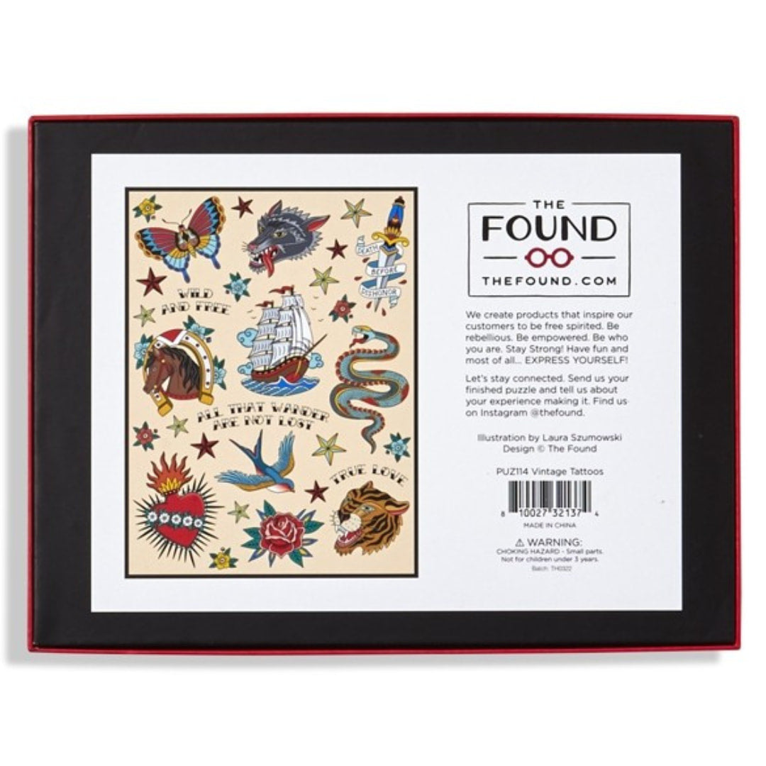 The Found - Vintage Tattoos 500 Piece Puzzle - The Puzzle Nerds