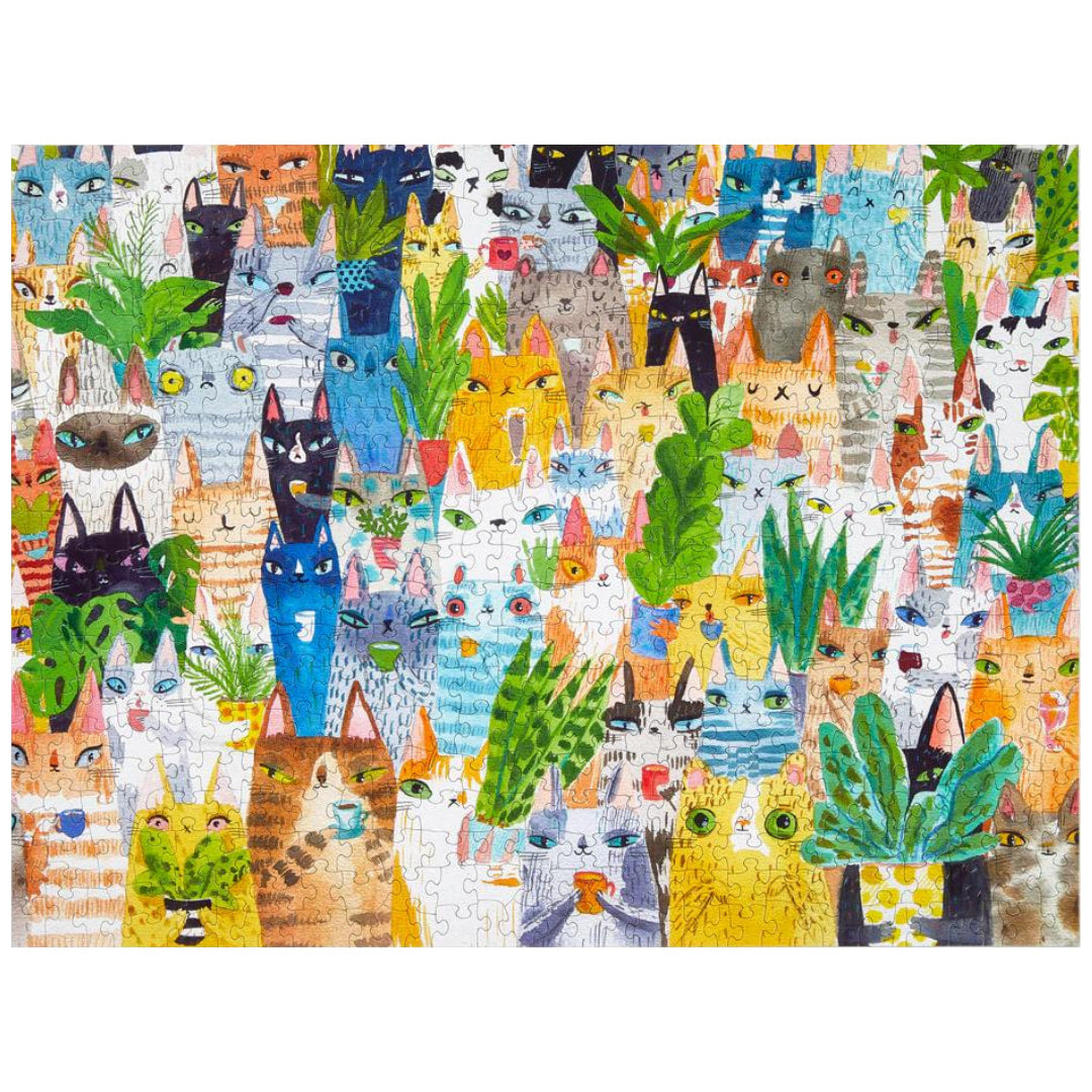 Werkshoppe - Cat Plant Exchange 500 Piece Puzzle - The Puzzle Nerds