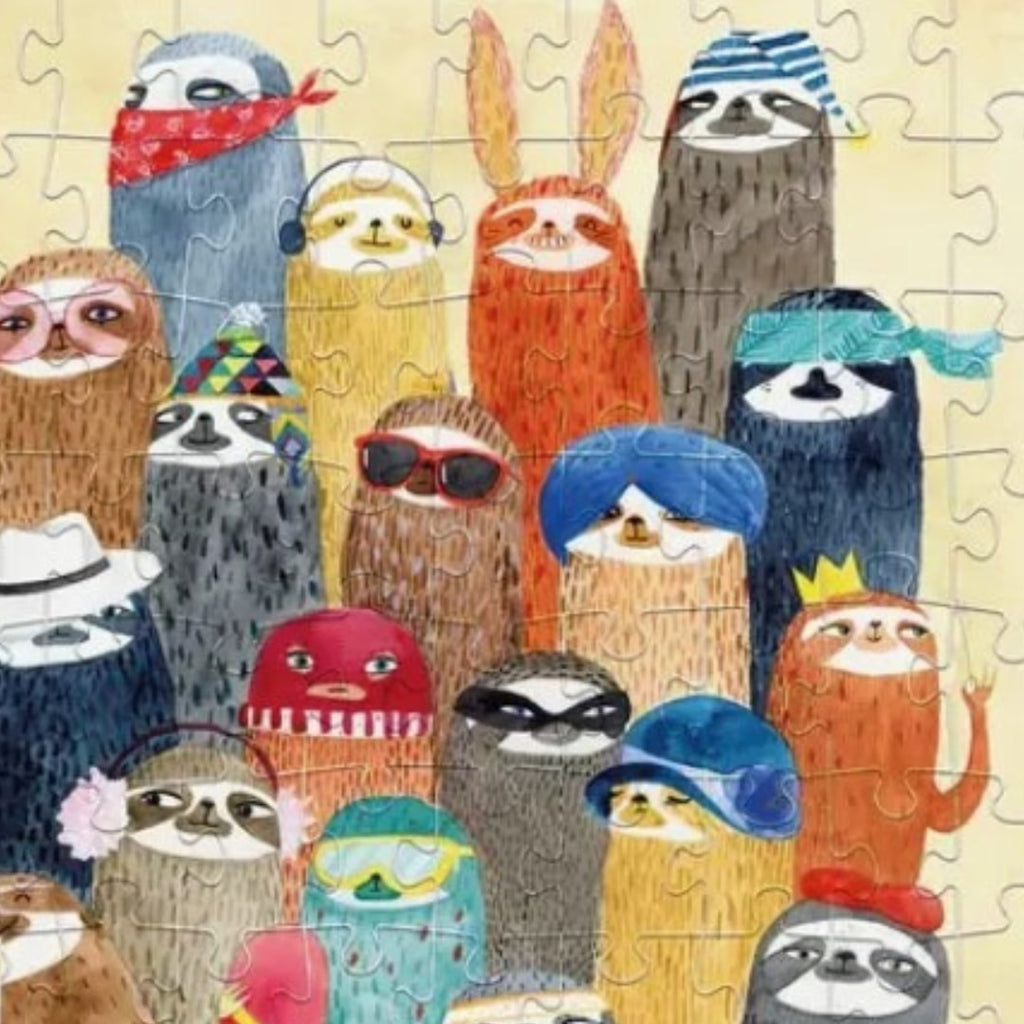 Werkshoppe - Sloth Party 100 Piece Puzzle - The Puzzle Nerds