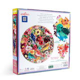 eeBoo - Birds & Blossoms 500 Piece Round Puzzle - The Puzzle Nerds