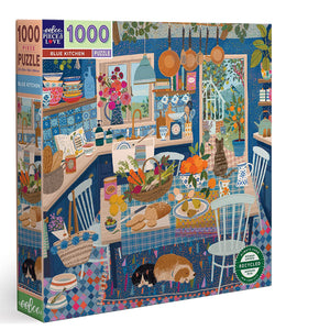 eeBoo - Blue Kitchen 1000 Piece Puzzle - The Puzzle Nerds 
