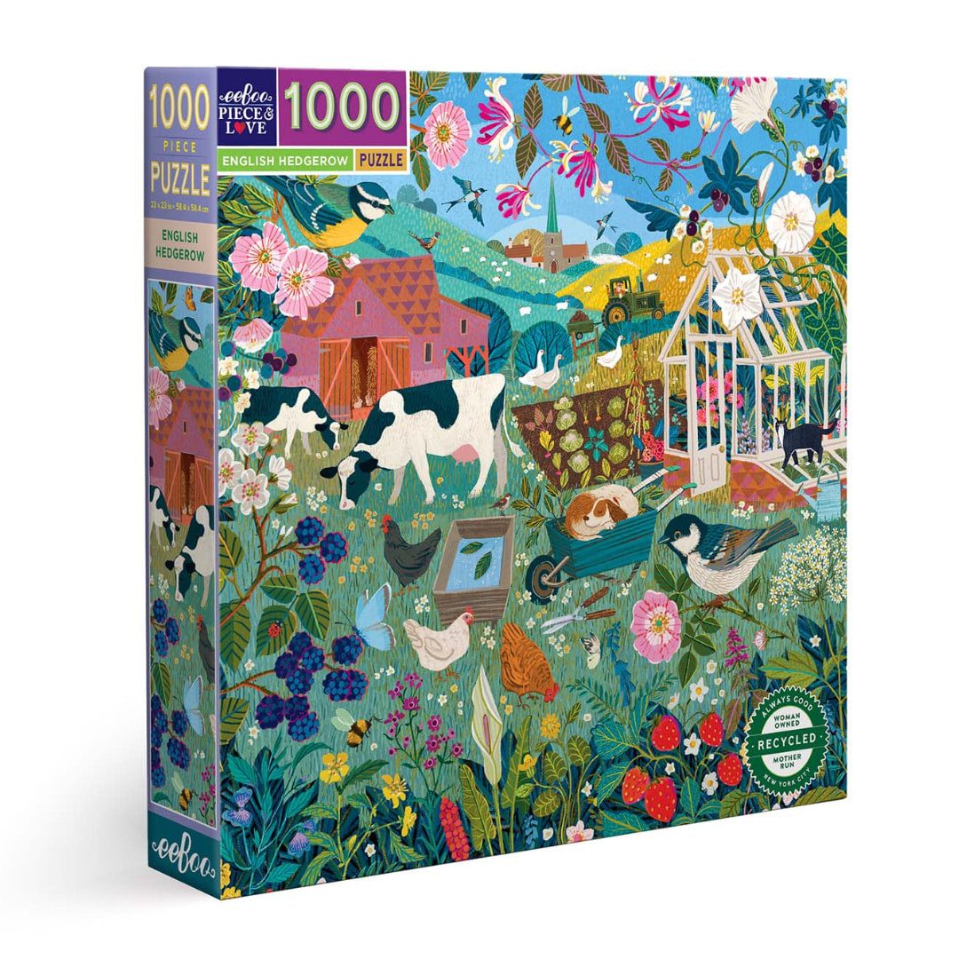 eeBoo - English Hedgerow 1000 Piece Puzzle - The Puzzle Nerds