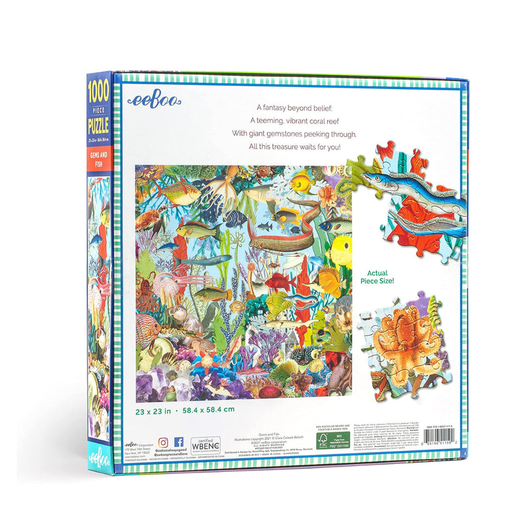 eeBoo - Gems And Fish 1000 Piece Puzzle - The Puzzle Nerds