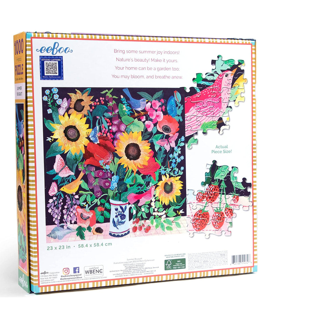 eeBoo - Summer Bouquet 1000 Piece Puzzle - The Puzzle Nerds 